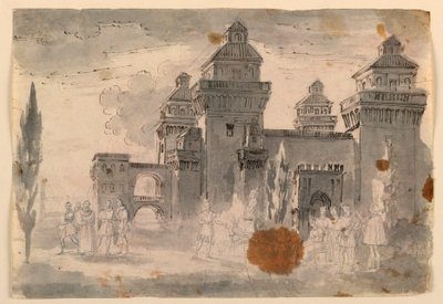 Stage Design, View of Castle by Unknown